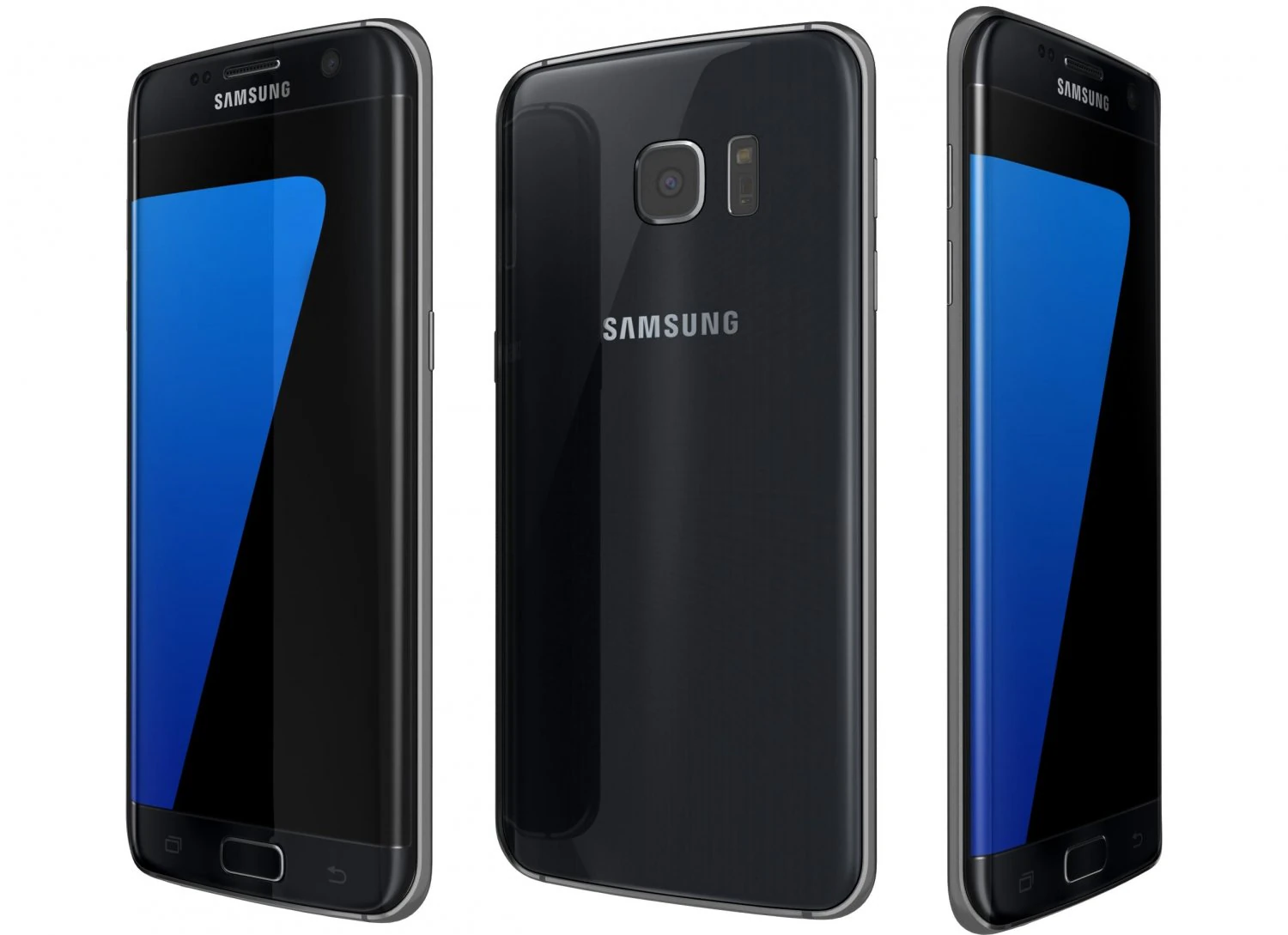 samsung galaxy s7 edge black 3D Model .c4d .max .obj .3ds .fbx .stl .blend