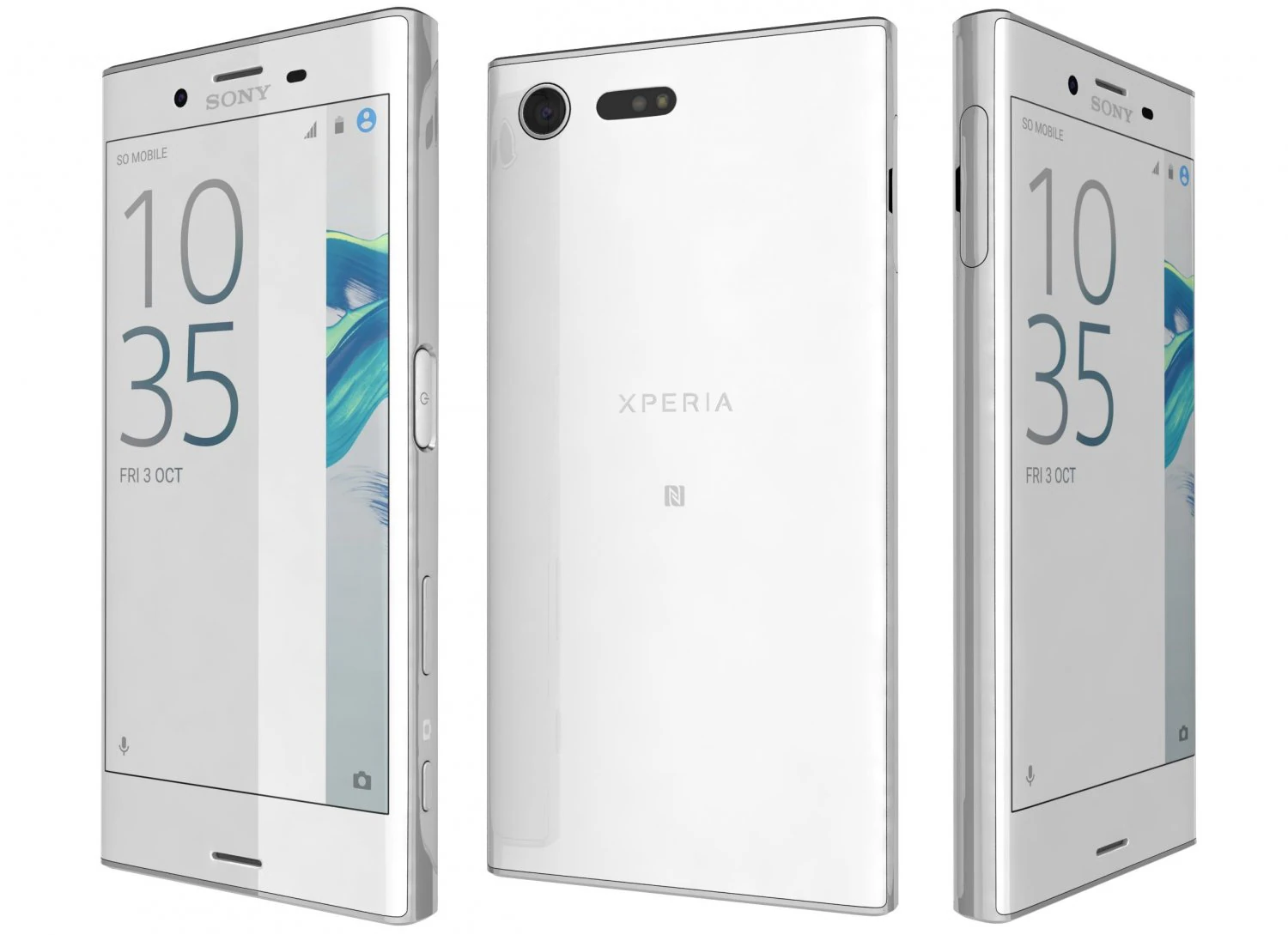 sony xperia x compact white 3D Model .c4d .max .obj .3ds .fbx .stl .blend 