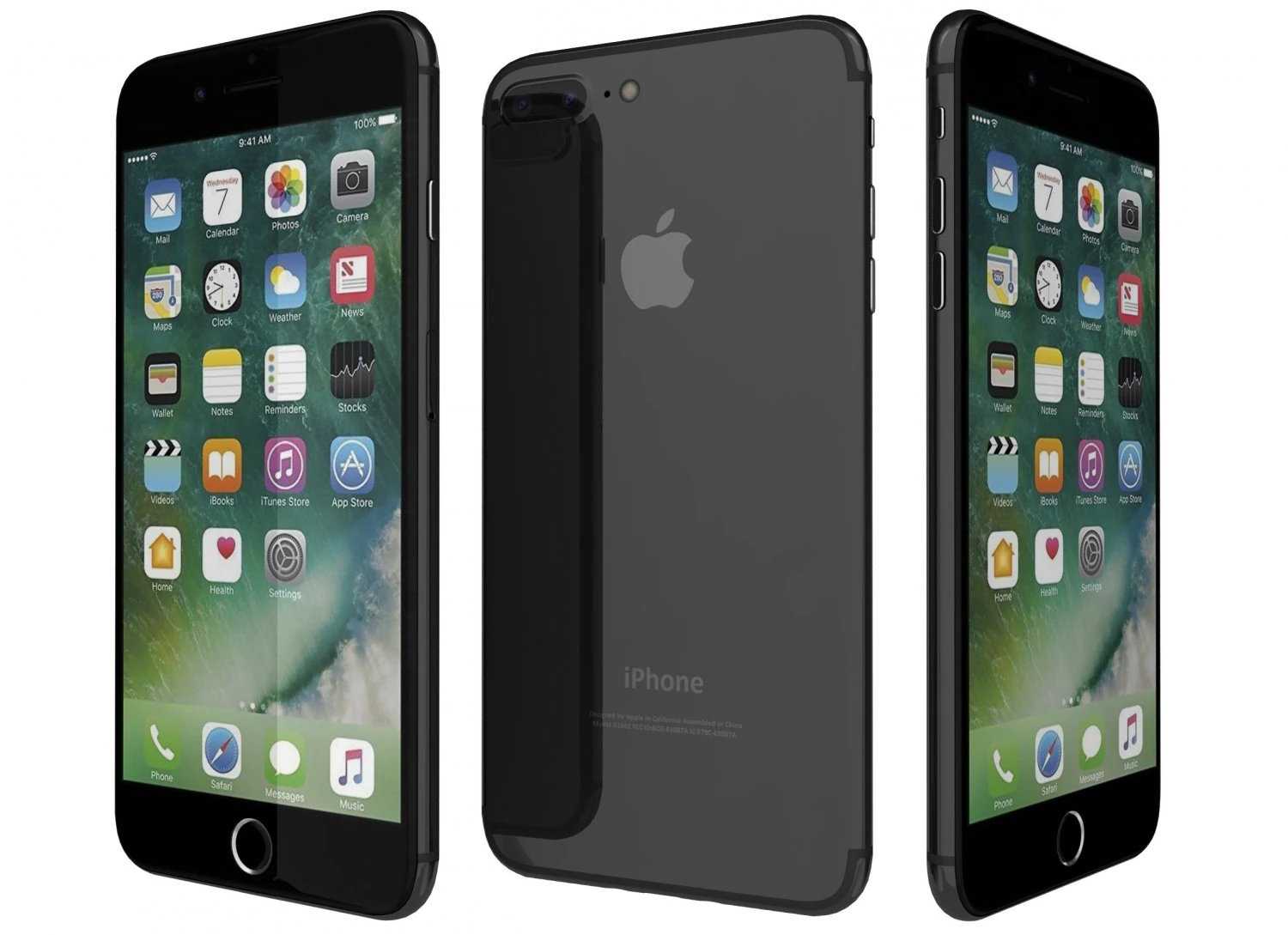 apple iphone 7 plus black 3D Model .c4d .max .obj .3ds .fbx .stl .blend 