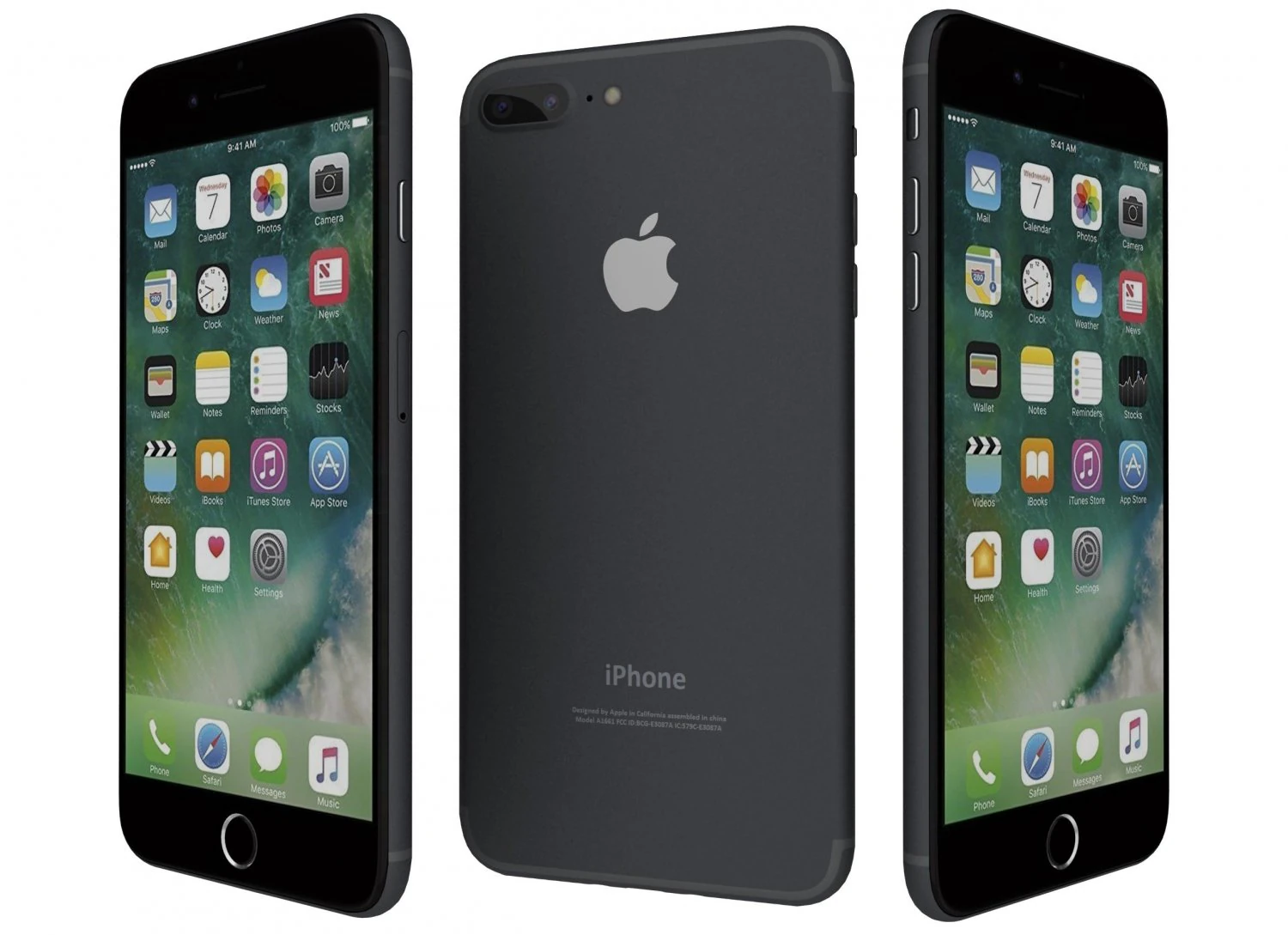 apple iphone 7 plus jet black 3D Model .c4d .max .obj .3ds .fbx .stl .blend 
