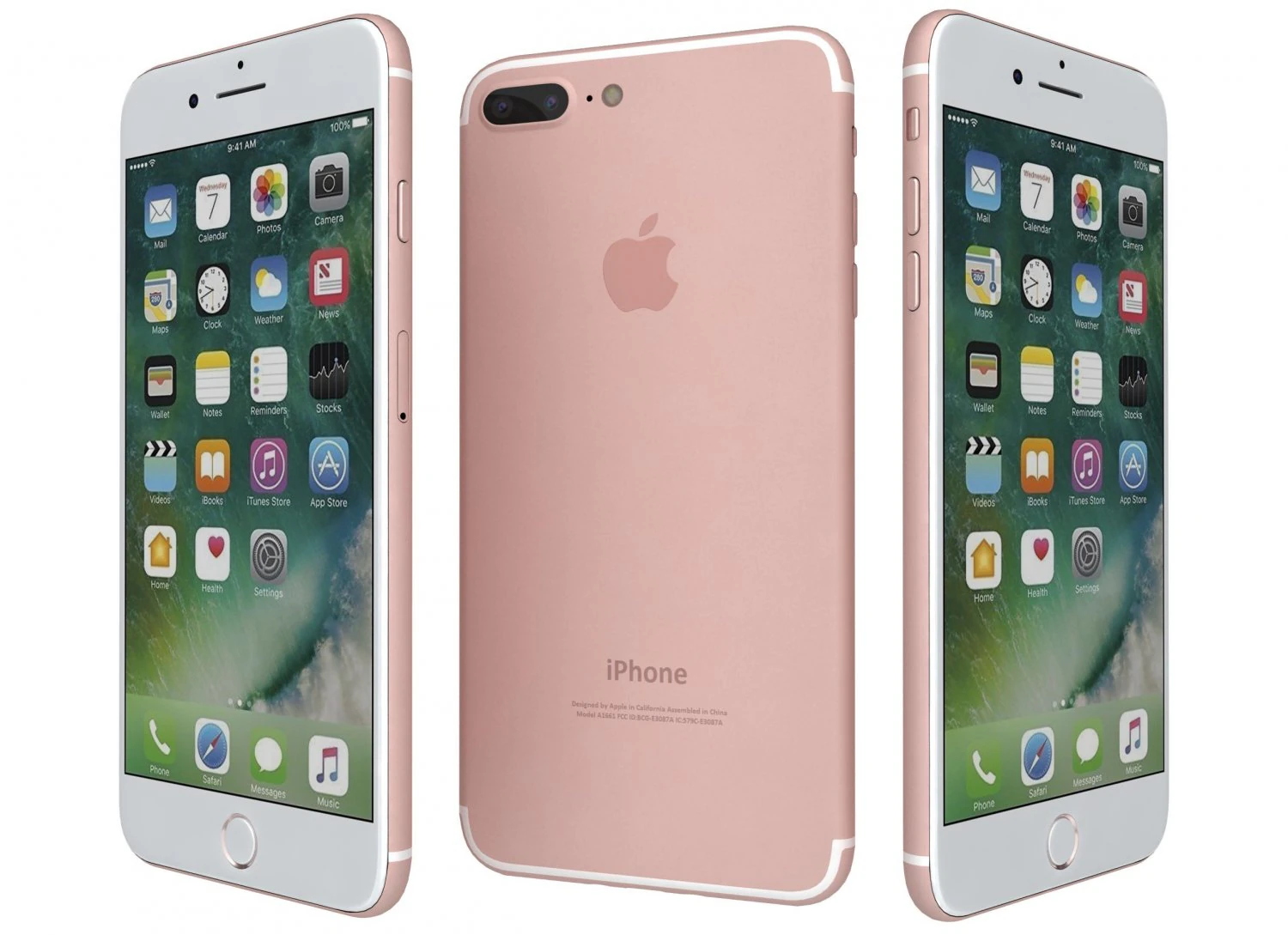 apple iphone 7 plus rose gold 3D Model .c4d .max .obj .3ds .fbx .stl .blend