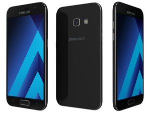 samsung galaxy a3 2017 black sky 3D Model
