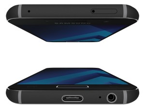 samsung galaxy a3 2017 black sky 3D Model