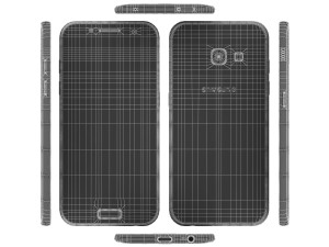 samsung galaxy a3 2017 black sky 3D Model