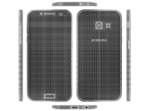 samsung galaxy a3 2017 black sky 3D Model