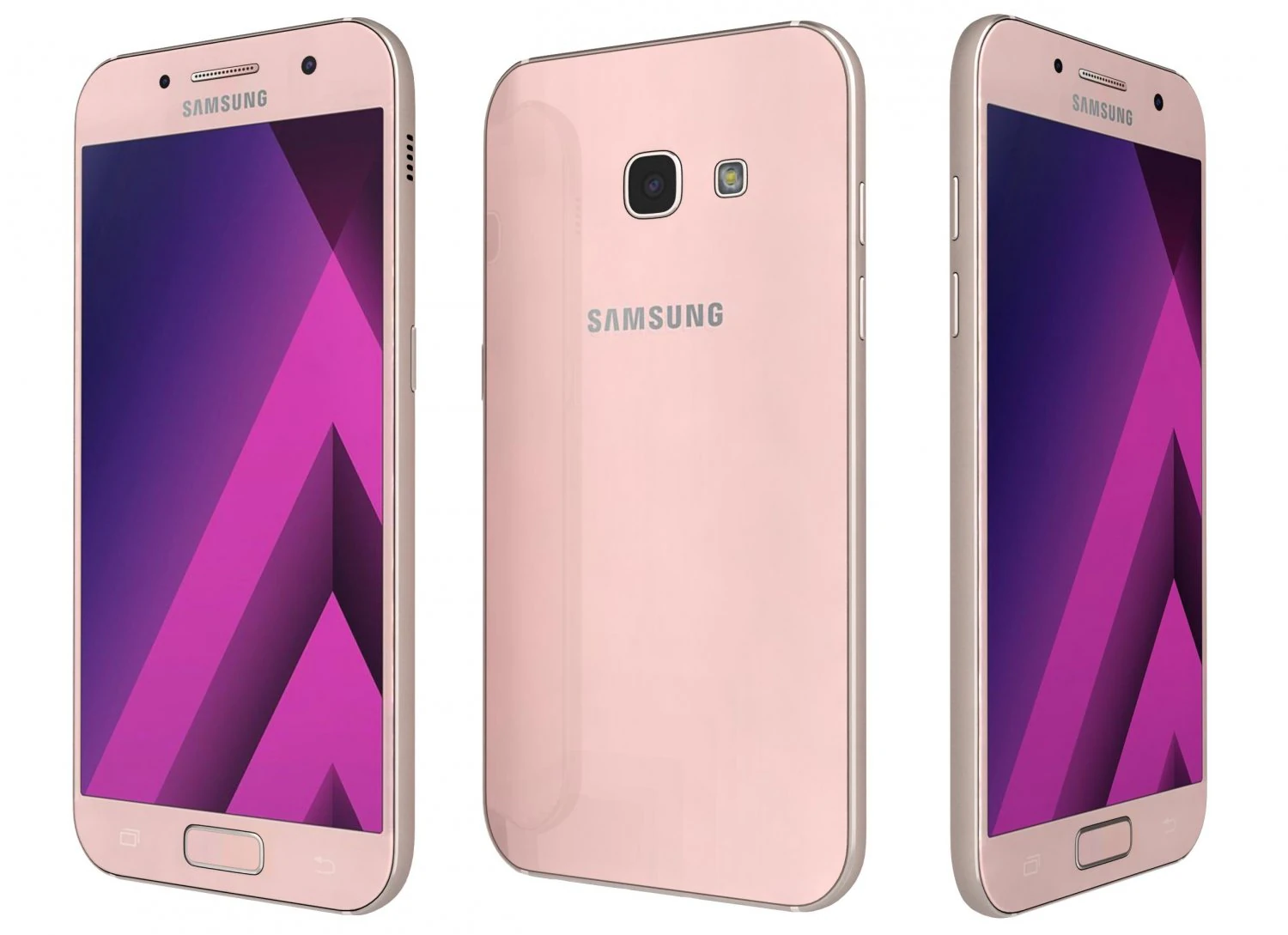samsung galaxy a3 2017 peach cloud 3D Model .c4d .max .obj .3ds .fbx .stl .blend
