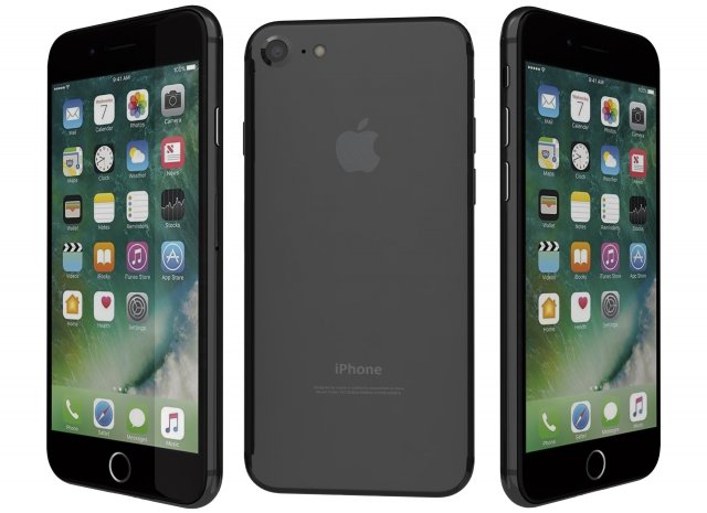 apple iphone 7 black Modèle 3D .c4d .max .obj .3ds .fbx .stl .blend 