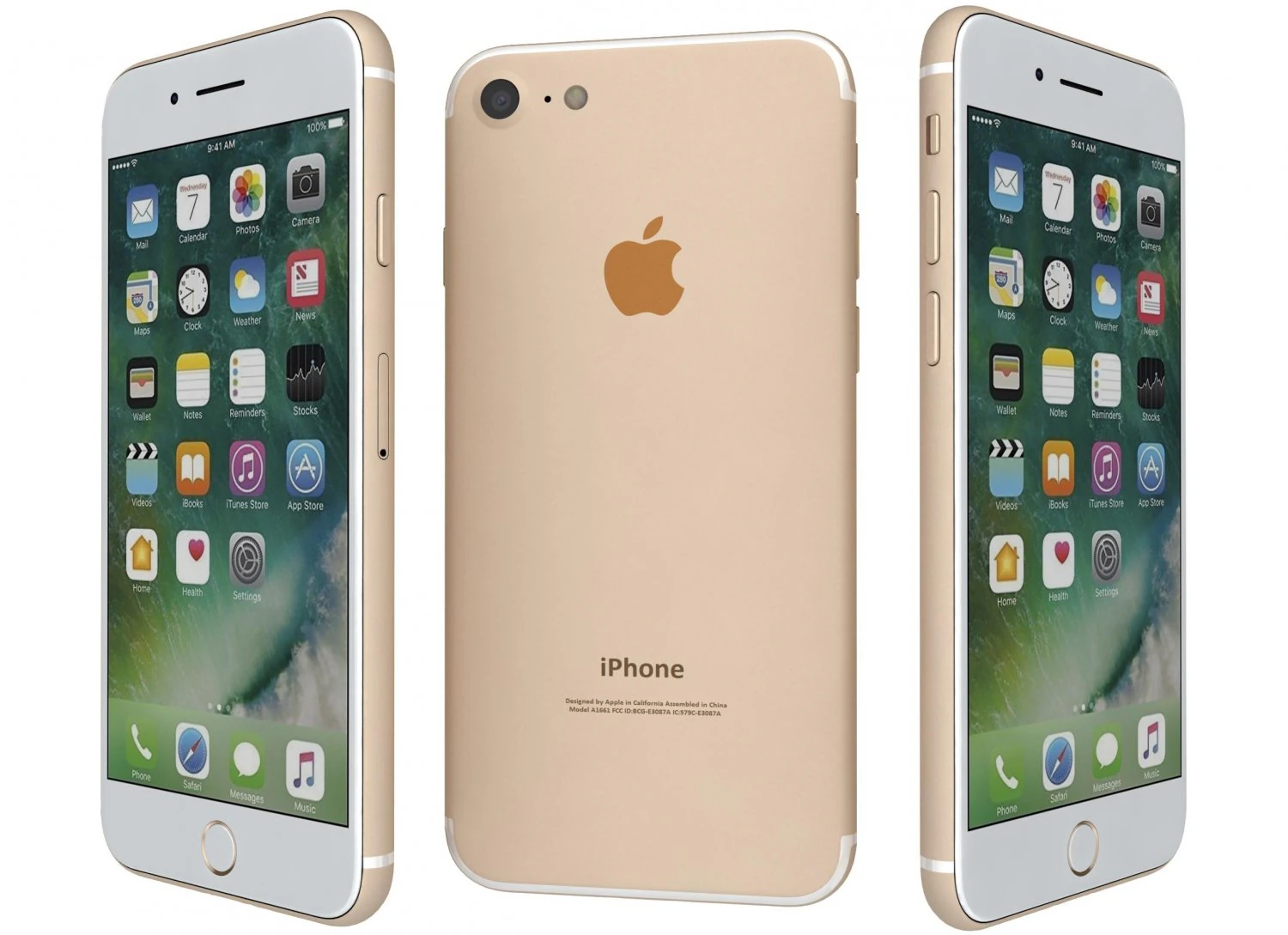 apple iphone 7 gold 3D Model .c4d .max .obj .3ds .fbx .stl .blend 