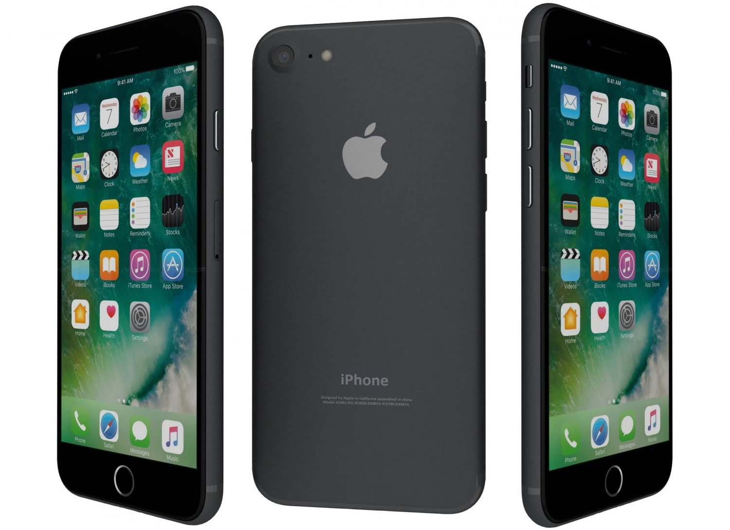 apple iphone 7 jet black 3D Model .c4d .max .obj .3ds .fbx .stl .blend