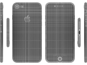 apple iphone 7 jet black 3D 모델