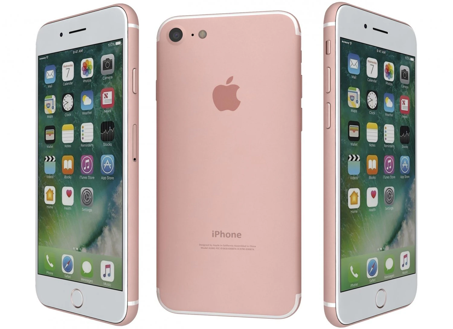apple iphone 7 rose gold 3D Model .c4d .max .obj .3ds .fbx .stl .blend 