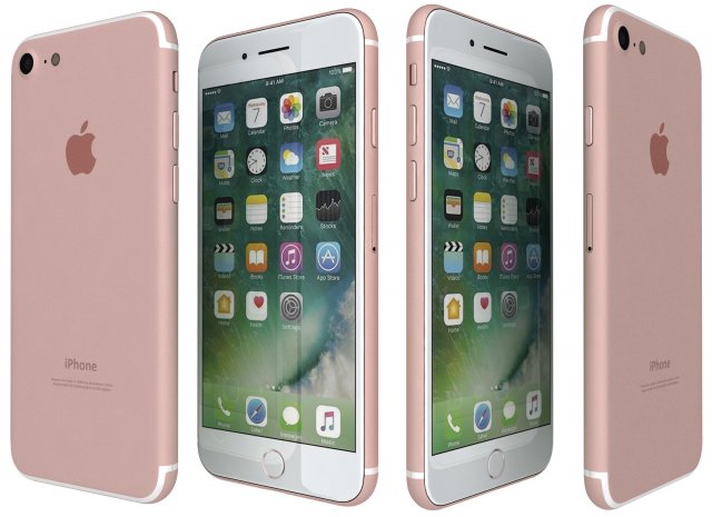 apple iphone 7 rose gold 3D in 3DExport