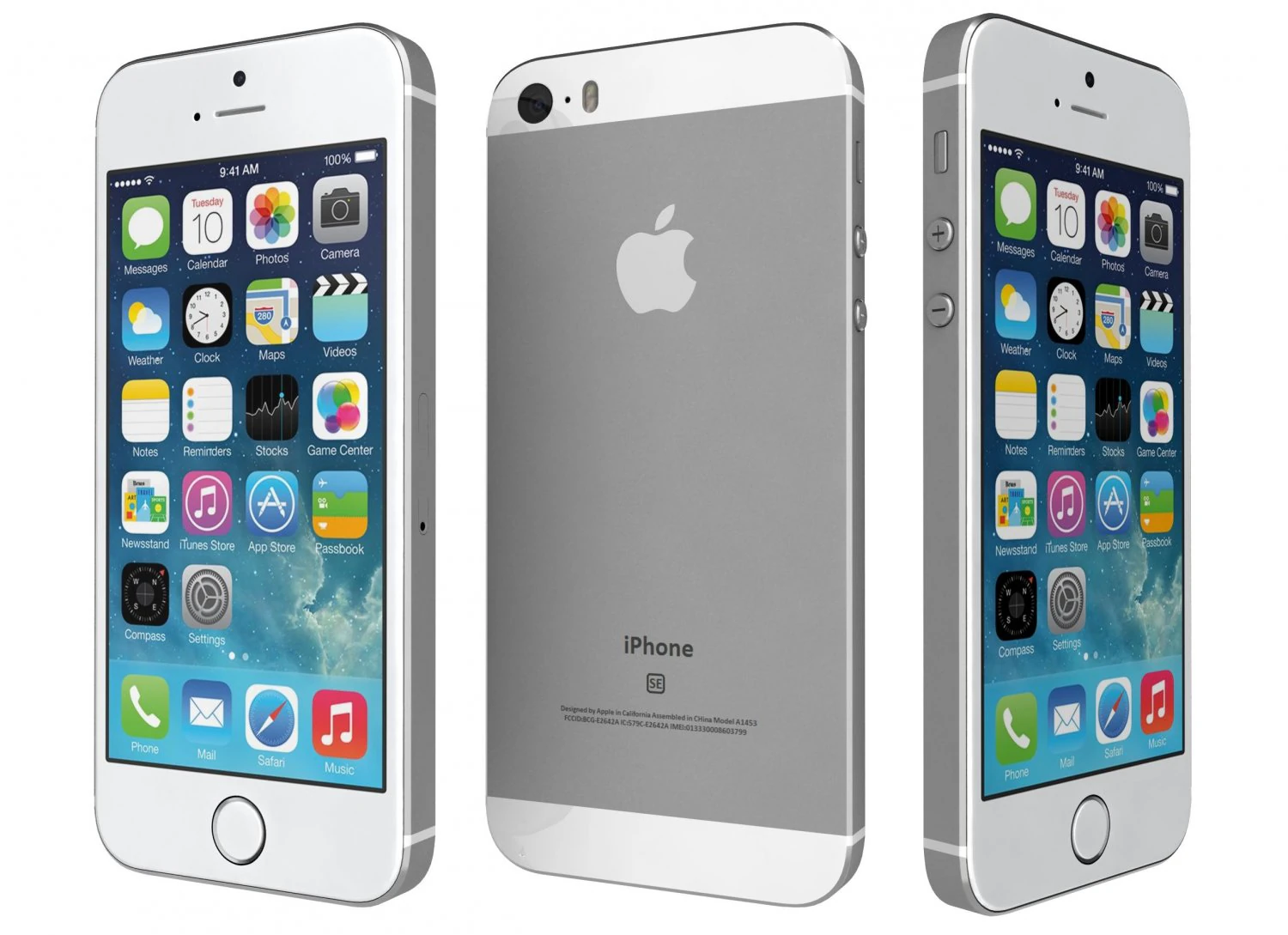 apple iphone se silver 3D Model .c4d .max .obj .3ds .fbx .stl .blend 