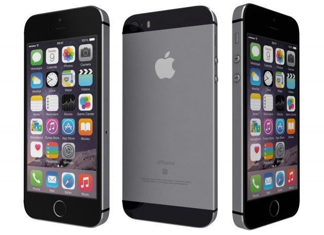 apple iphone se space gray Modelo 3D .c4d .max .obj .3ds .fbx .stl .blend 