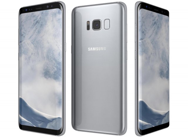 samsung galaxy s8 arctic silver 3D Model .c4d .max .obj .3ds .fbx .stl .blend 