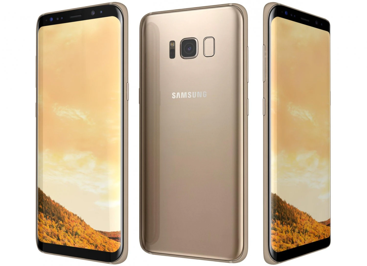 samsung galaxy s8 maple gold 3D Model .c4d .max .obj .3ds .fbx .stl .blend