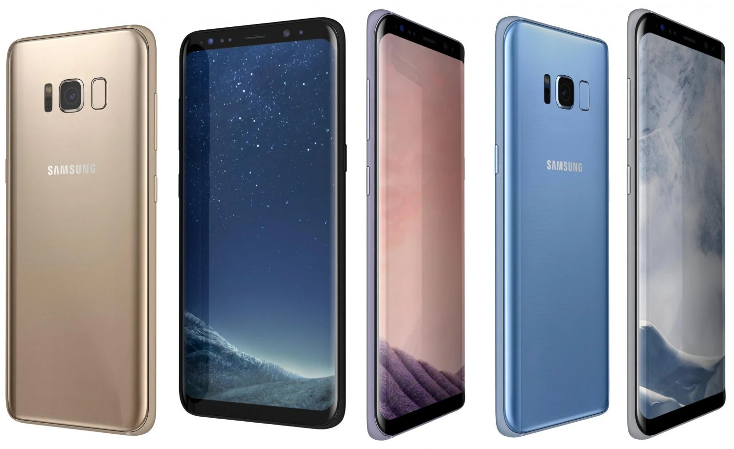 samsung galaxy s8 all colors 3D Model .c4d .max .obj .3ds .fbx .stl .blend 