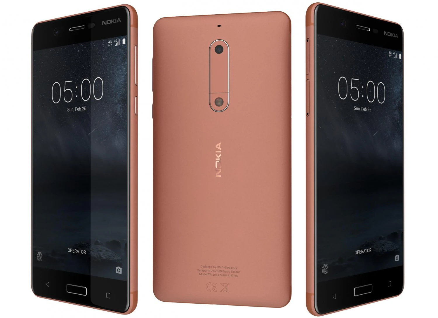 nokia 5 copper 3D Model .c4d .max .obj .3ds .fbx .stl .blend 