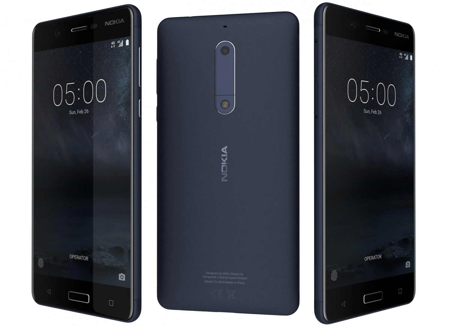 nokia 5 tempered blue 3D Model .c4d .max .obj .3ds .fbx .stl .blend 