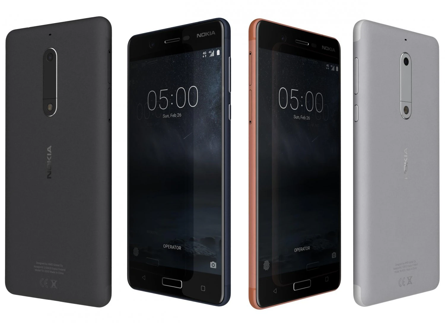 nokia 5 all colors 3D Model .c4d .max .obj .3ds .fbx .stl .blend