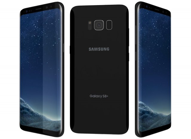 samsung galaxy s8 plus midnight black Modèle 3D .c4d .max .obj .3ds .fbx .stl .blend 