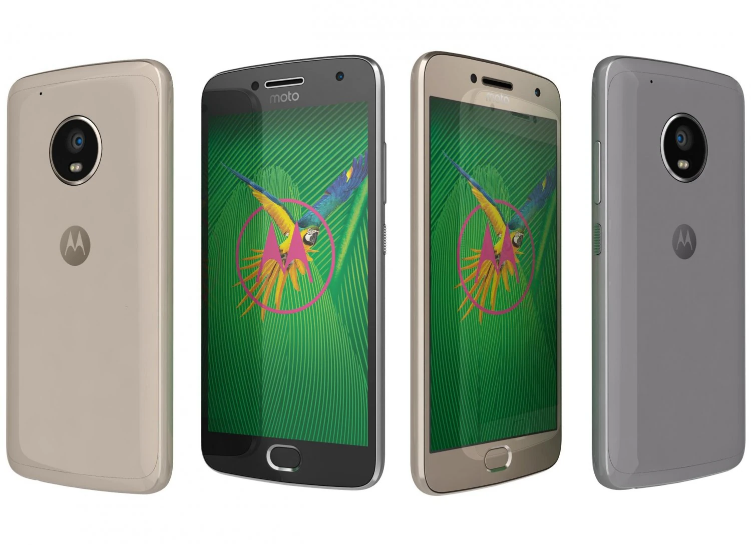 motorola moto g5 plus lunar grey and fine gold 3D Model .c4d .max .obj .3ds .fbx .stl .blend