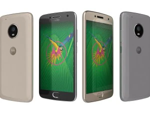 मोटोरोला मोटो जी5 प्लस लूनर ग्रे और फाइन गोल्ड 3D मॉडल