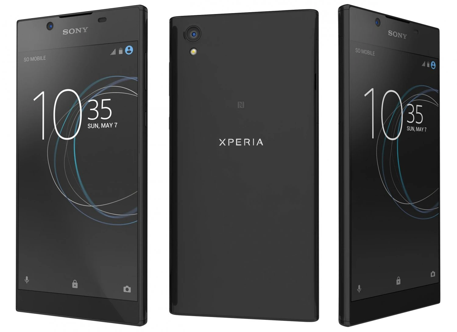sony xperia l1 black 3D Model .c4d .max .obj .3ds .fbx .stl .blend 