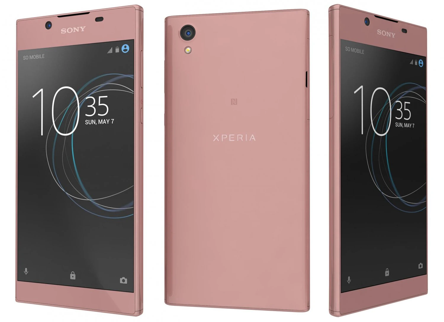 sony xperia l1 pink 3D Model .c4d .max .obj .3ds .fbx .stl .blend