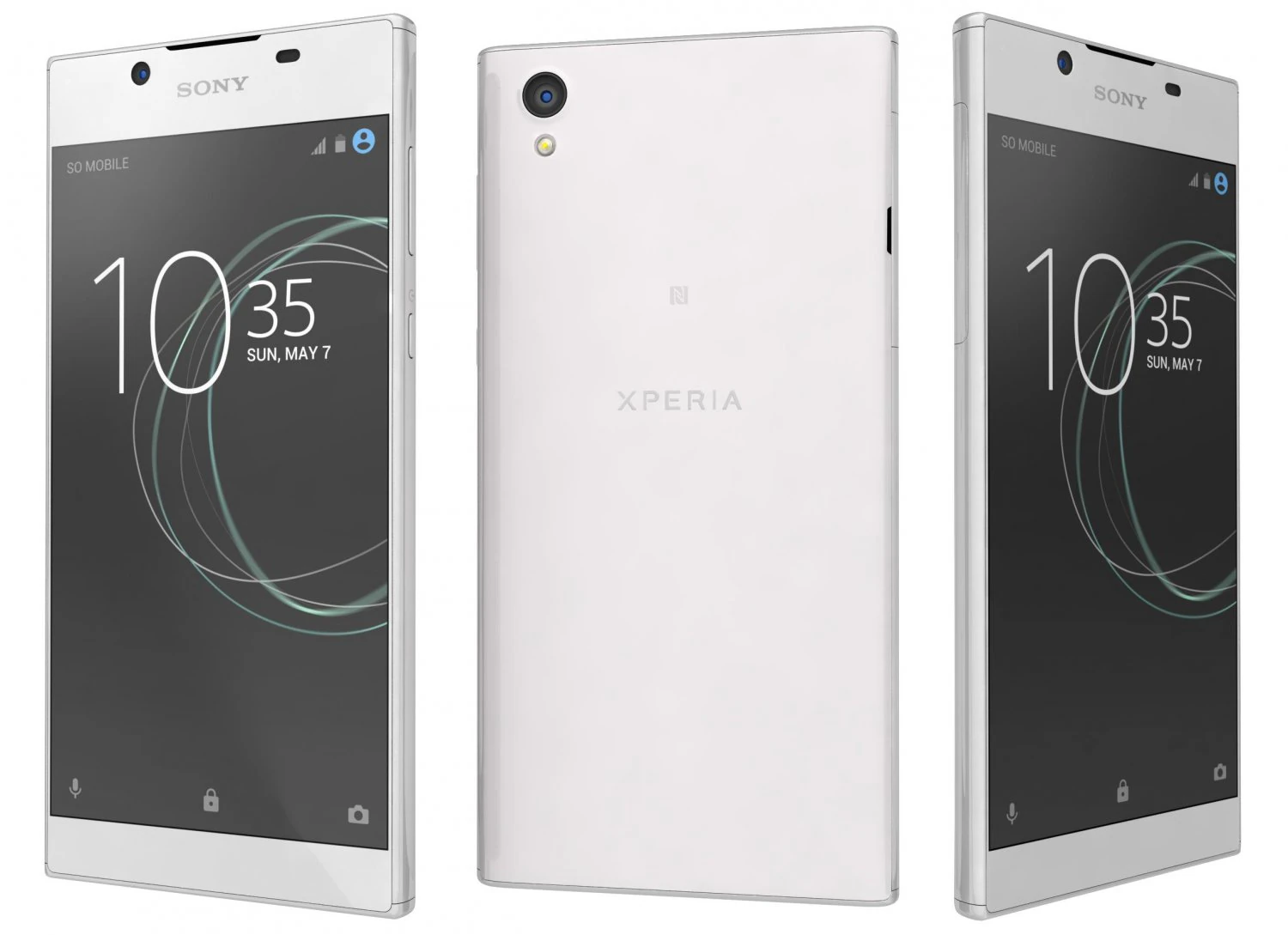 sony xperia l1 white 3D Model .c4d .max .obj .3ds .fbx .stl .blend