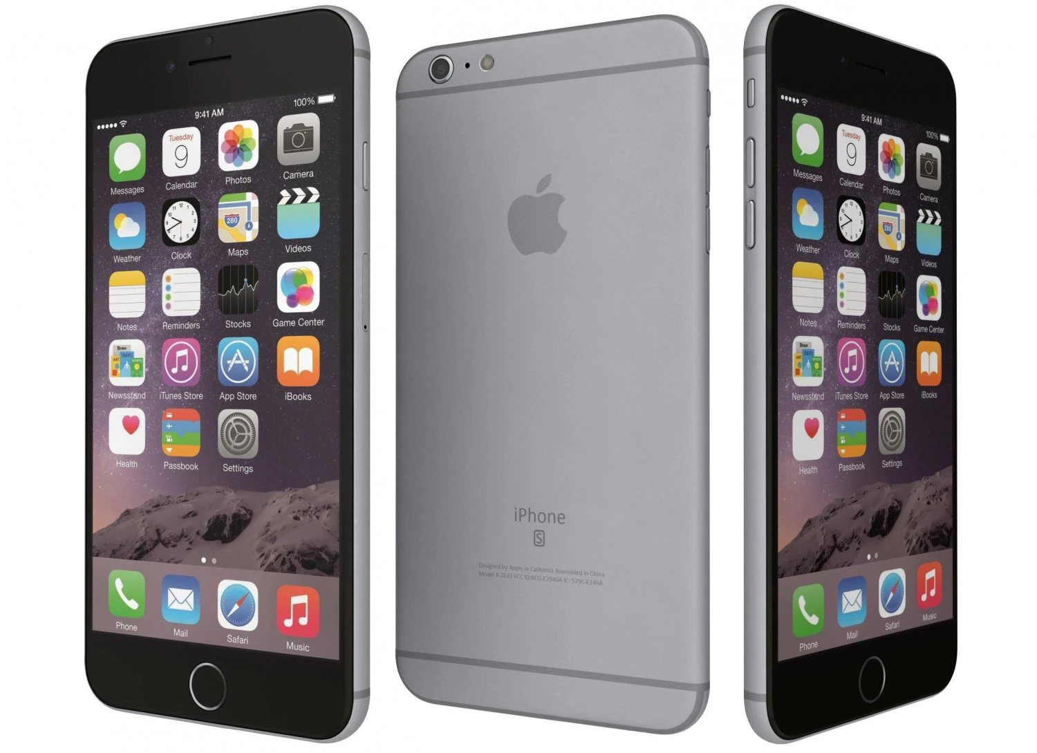 apple iphone 6s space gray 3D Model .c4d .max .obj .3ds .fbx .stl .blend 