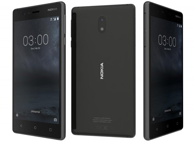 nokia 3 matte black Modello 3D .c4d .max .obj .3ds .fbx .stl .blend 