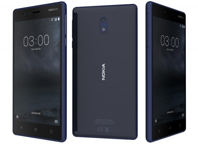 nokia 3 tempered blue 3Dモデル .c4d .max .obj .3ds .fbx .stl .blend 