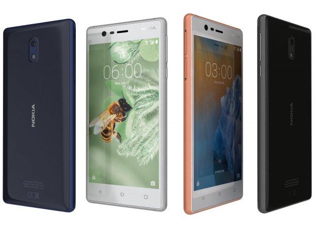 nokia 3 all colors 3D 模型 .c4d .max .obj .3ds .fbx .stl .blend 