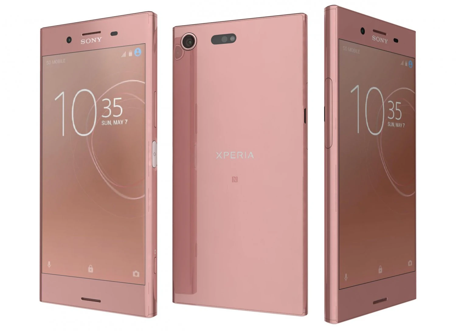 sony xperia xz premium bronze pink 3D Model .c4d .max .obj .3ds .fbx .stl .blend 
