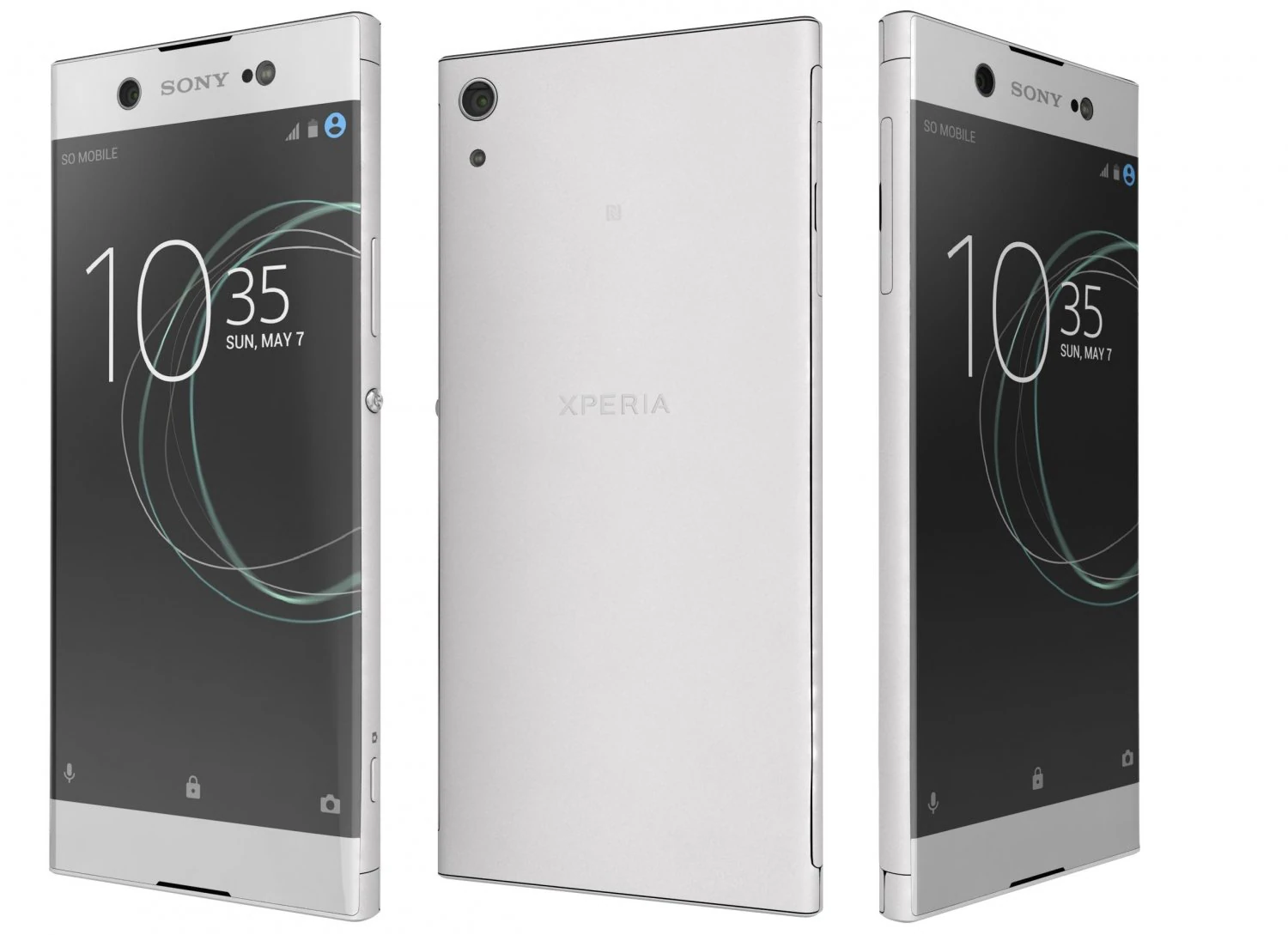 sony xperia xa1 ultra white 3D Model .c4d .max .obj .3ds .fbx .stl .blend 