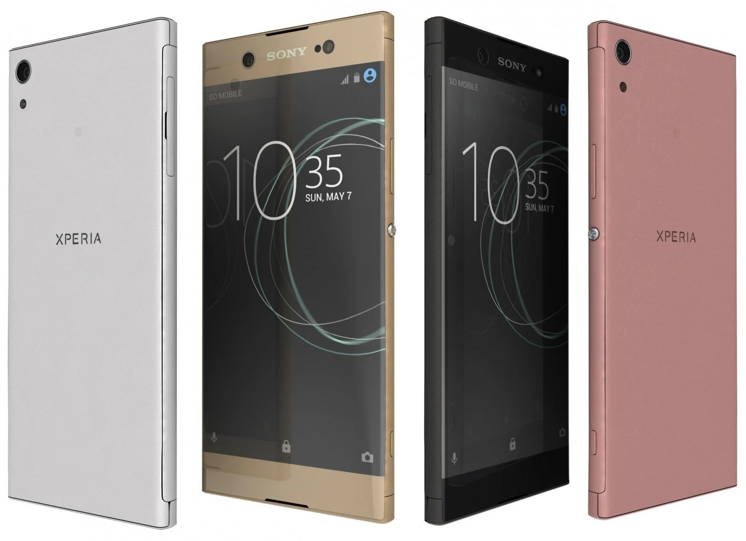 sony xperia xa1 ultra all colors 3D Model .c4d .max .obj .3ds .fbx .stl .blend 