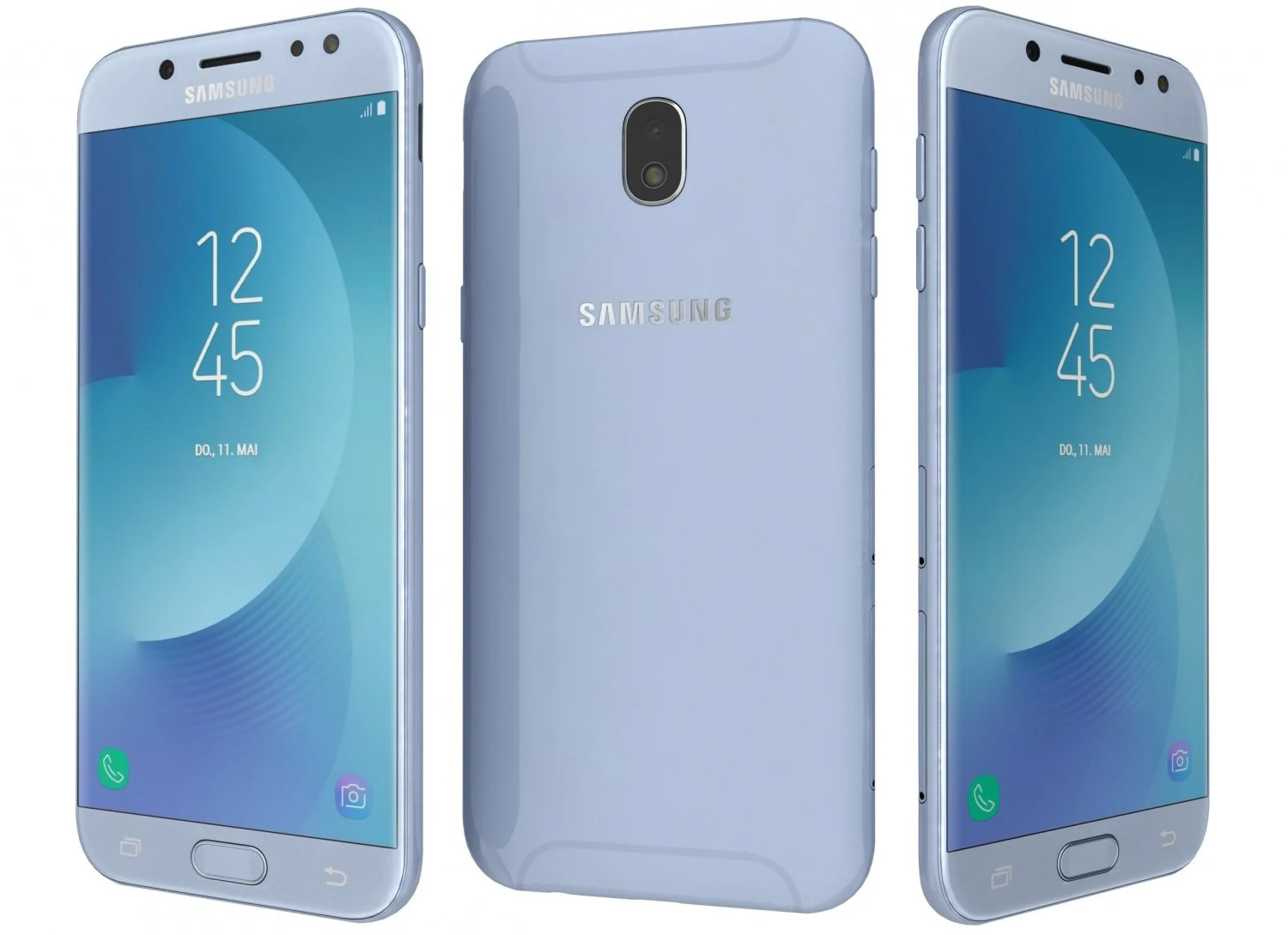 samsung galaxy j5 2017 blue 3D Model .c4d .max .obj .3ds .fbx .stl .blend 