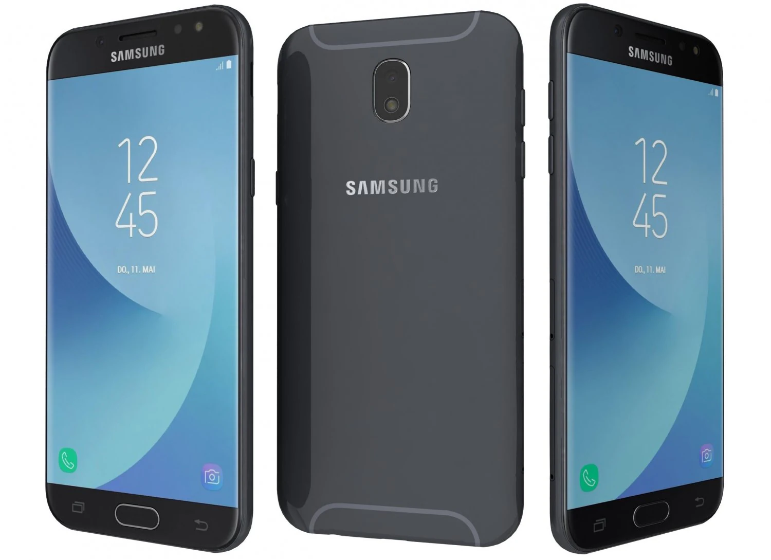 samsung galaxy j5 2017 black 3D Model .c4d .max .obj .3ds .fbx .stl .blend 