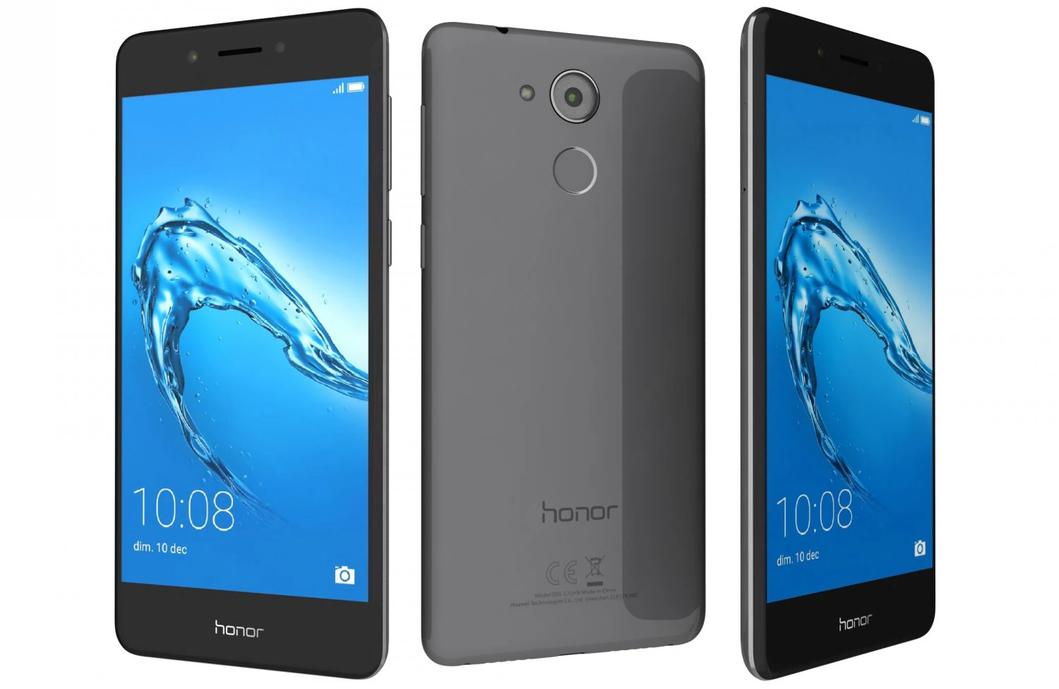 huawei honor 6c gray 3D Model .c4d .max .obj .3ds .fbx .stl .blend 