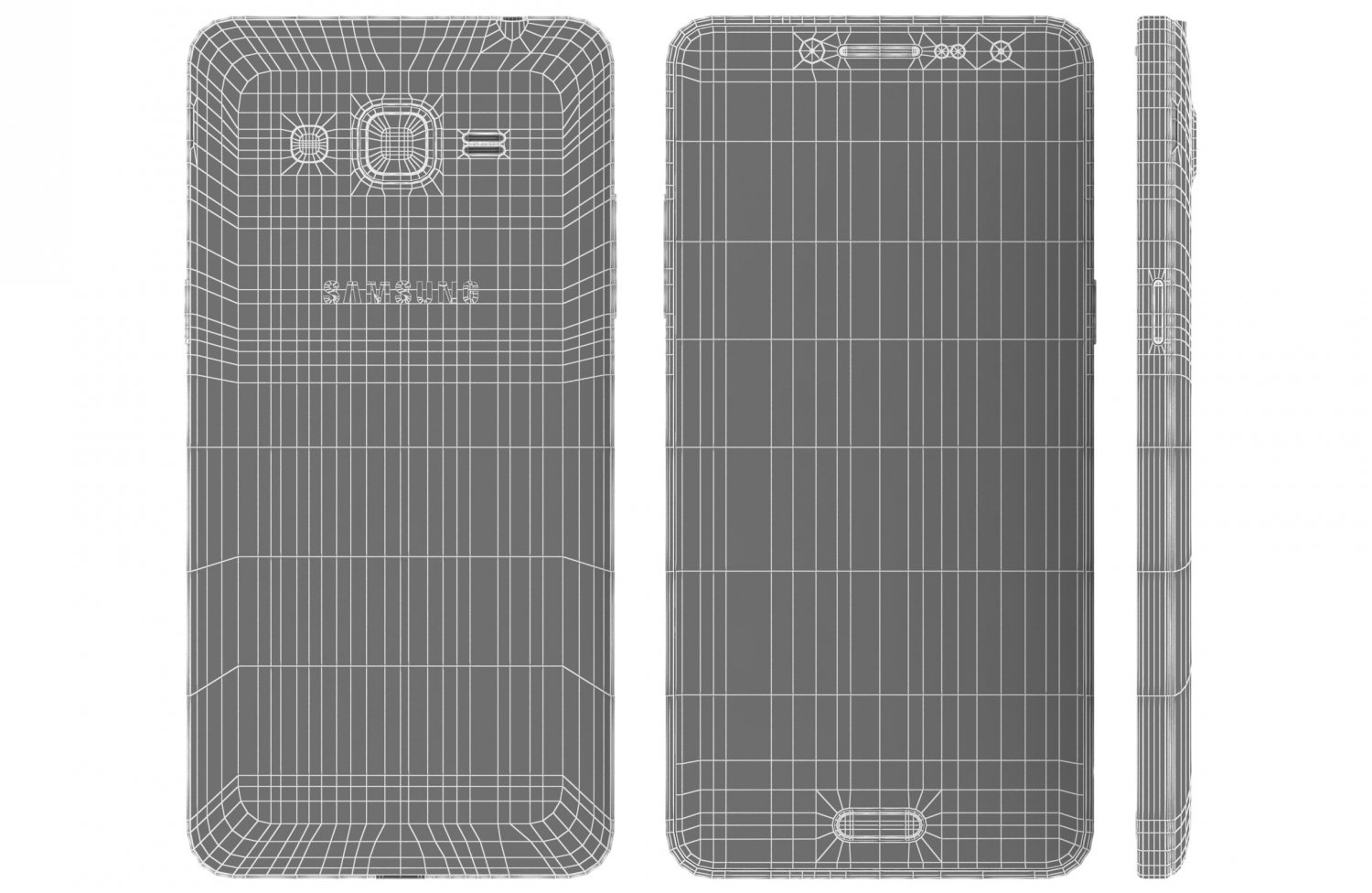 samsung galaxy j2 prime silver 3D in