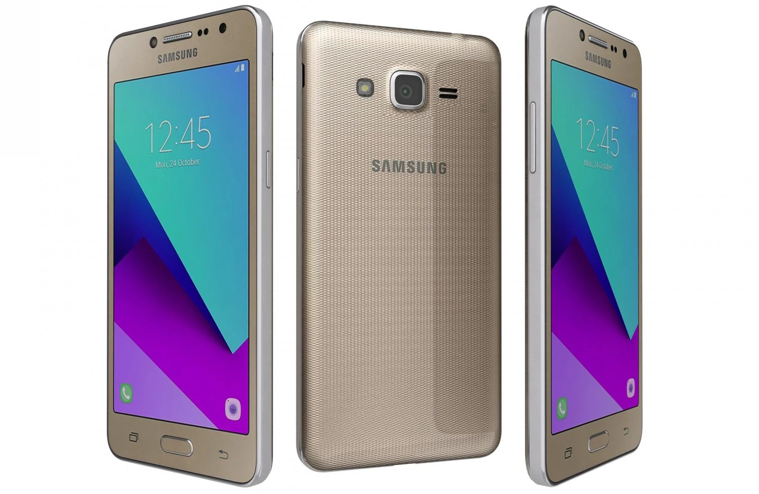 samsung galaxy j2 prime gold 3D Model .c4d .max .obj .3ds .fbx .stl .blend 