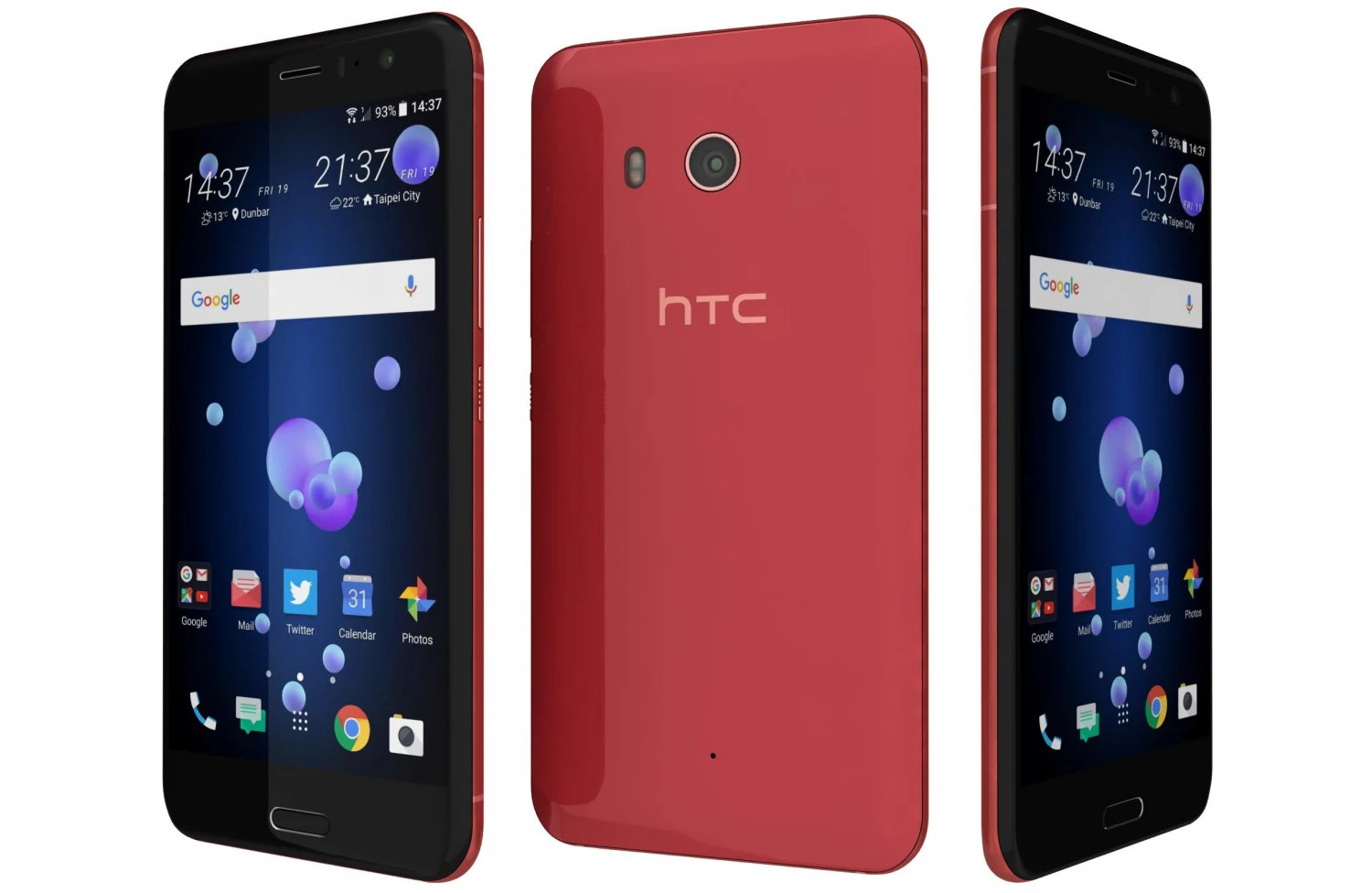 htc u11 solar red 3D Model .c4d .max .obj .3ds .fbx .stl .blend 