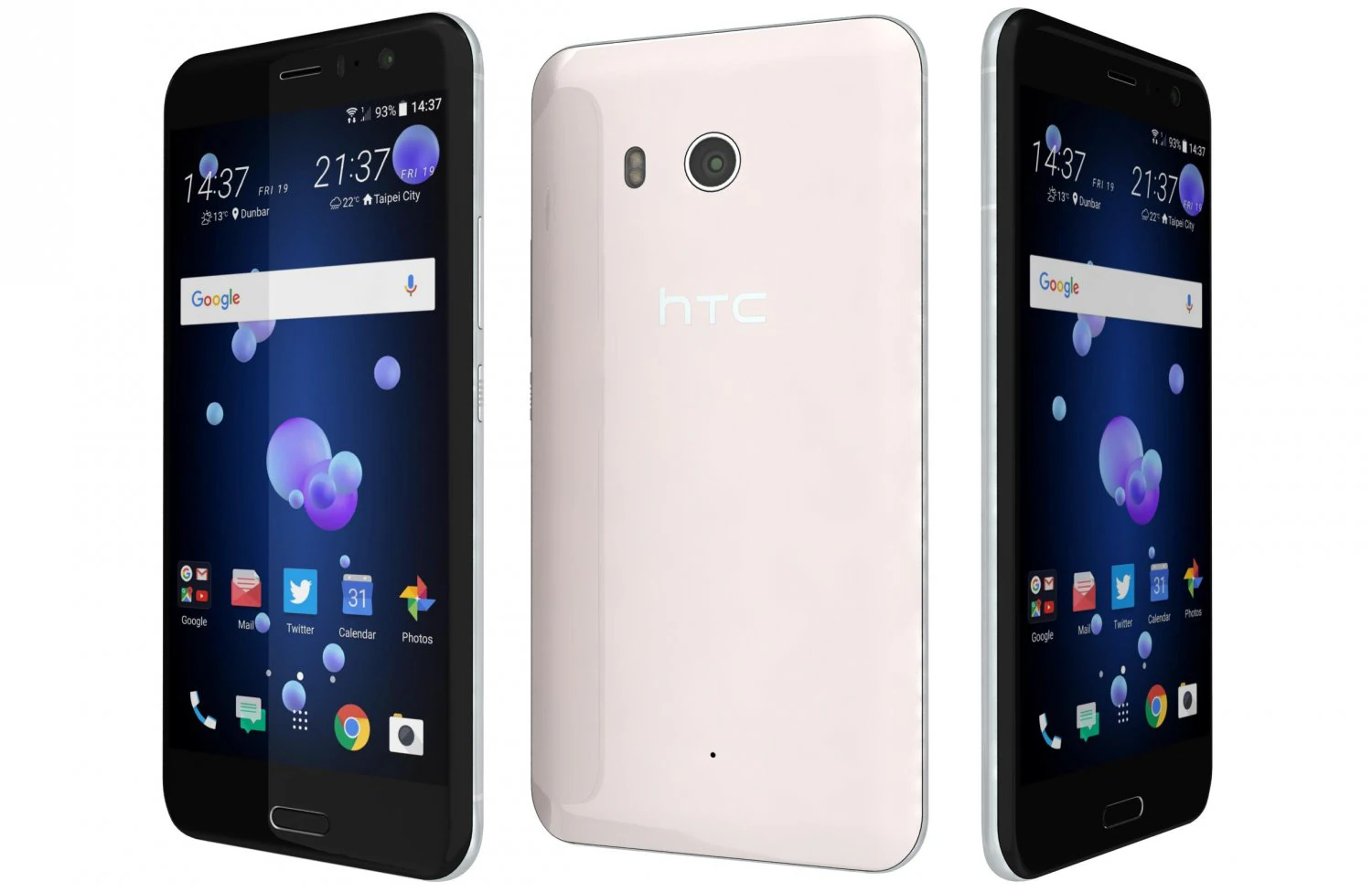 htc u11 ice white 3D Model .c4d .max .obj .3ds .fbx .stl .blend