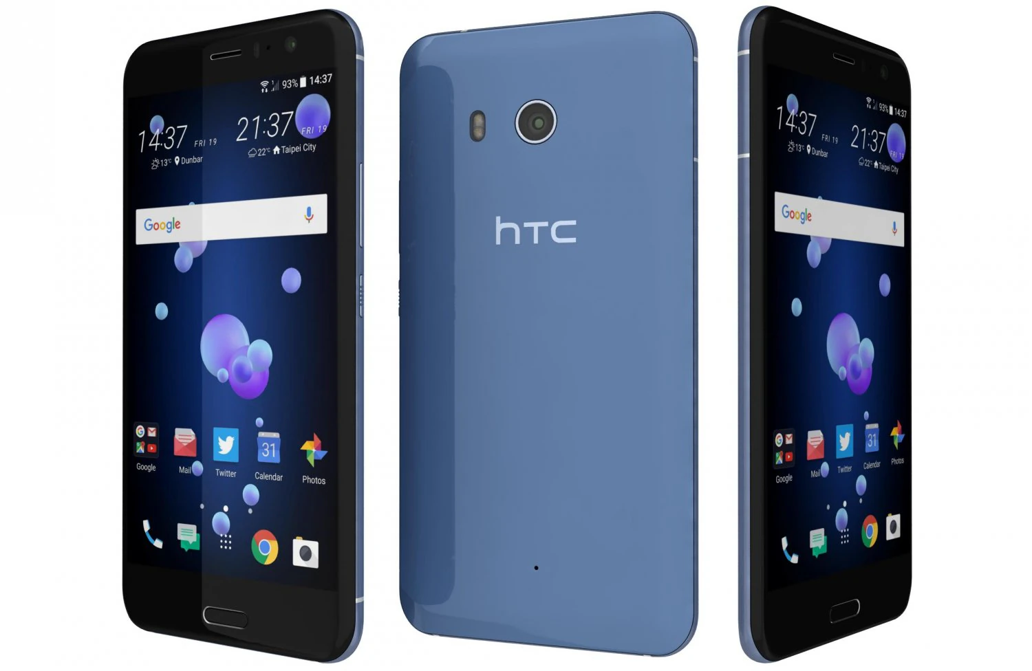 htc u11 amazing silver 3D Model .c4d .max .obj .3ds .fbx .stl .blend 