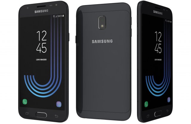 samsung galaxy j3 2017 black 3D Model .c4d .max .obj .3ds .fbx .stl .blend 