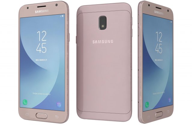 samsung galaxy j3 2017 pink 3D Model .c4d .max .obj .3ds .fbx .stl .blend 