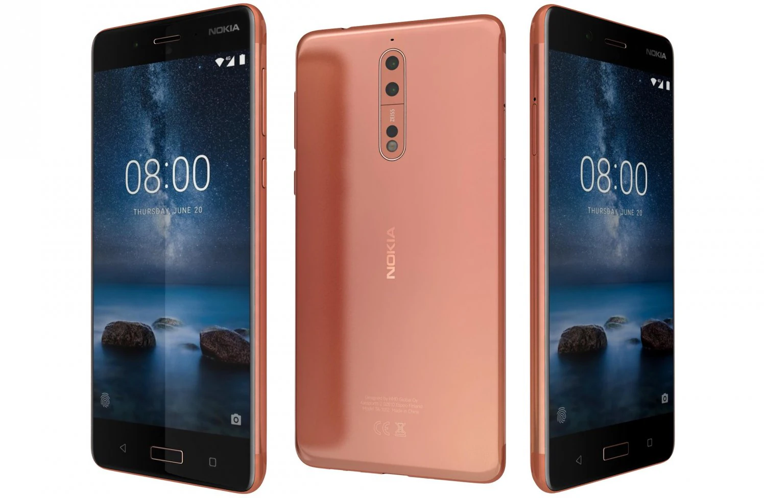 nokia 8 polished copper 3D Model .c4d .max .obj .3ds .fbx .stl .blend 