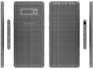 samsung galaxy note 8 blue 3D Model