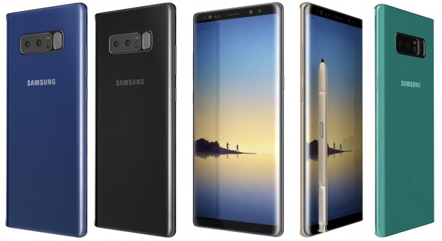 samsung galaxy note 8 all colors Model 3D .c4d .max .obj .3ds .fbx .stl .blend 